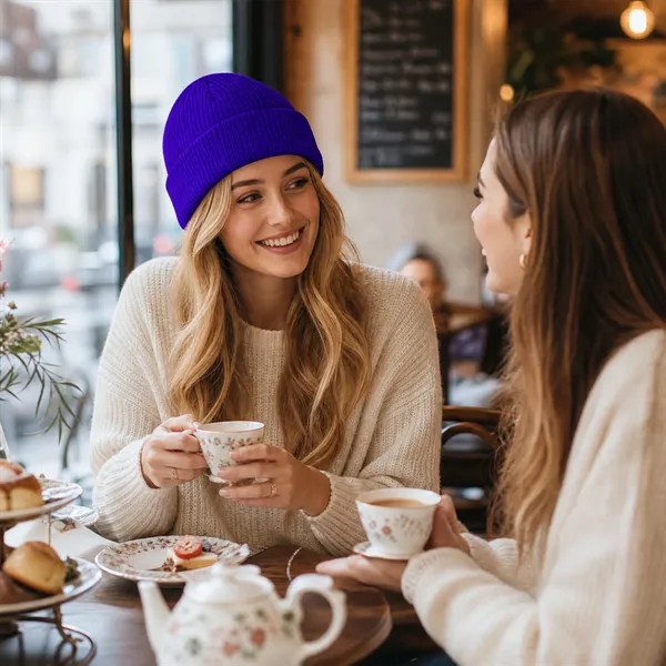 Classic Acrylic Ribbed Knit Beanie Hat W/ Cuff