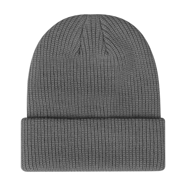 Classic Acrylic Ribbed Knit Beanie Hat W/ Cuff