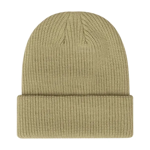 Classic Acrylic Ribbed Knit Beanie Hat W/ Cuff