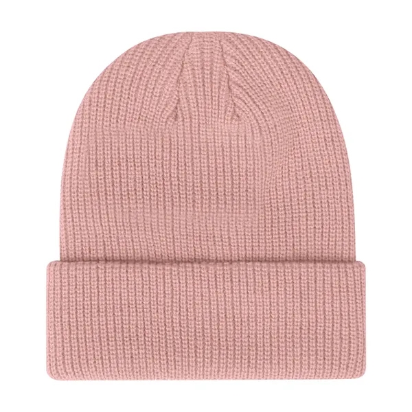 Classic Acrylic Ribbed Knit Beanie Hat W/ Cuff
