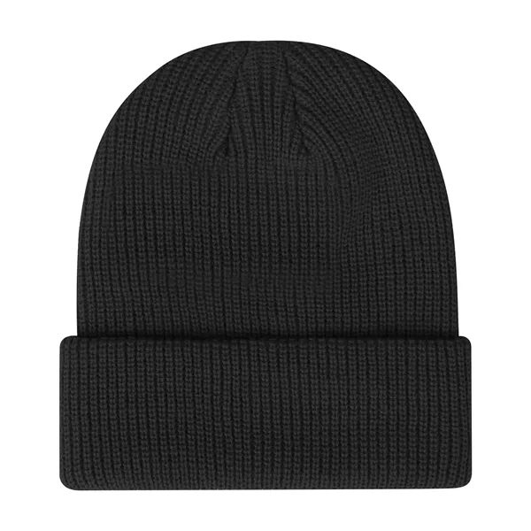 Classic Acrylic Ribbed Knit Beanie Hat W/ Cuff