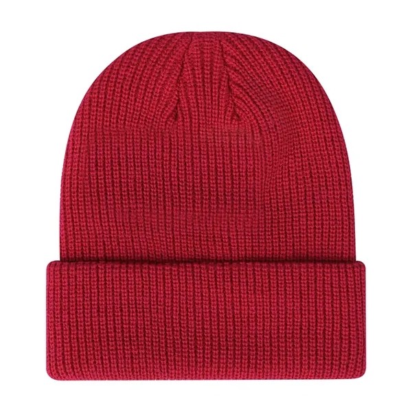 Classic Acrylic Ribbed Knit Beanie Hat W/ Cuff