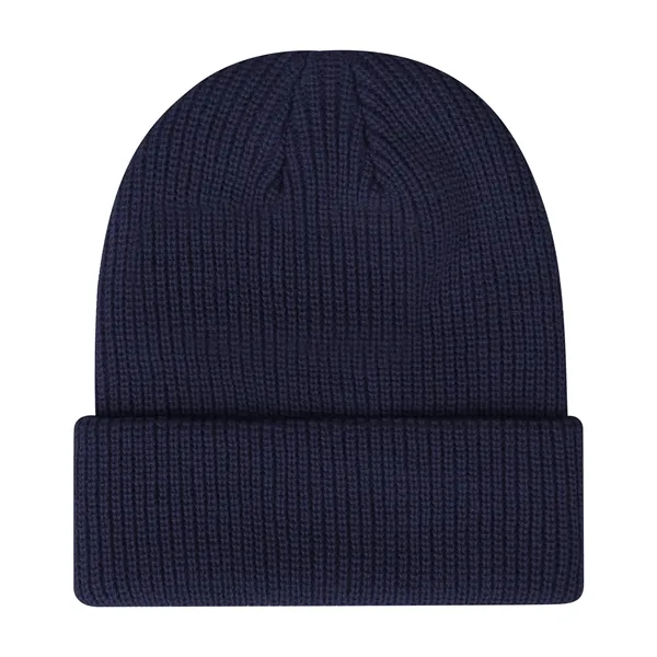 Classic Acrylic Ribbed Knit Beanie Hat W/ Cuff