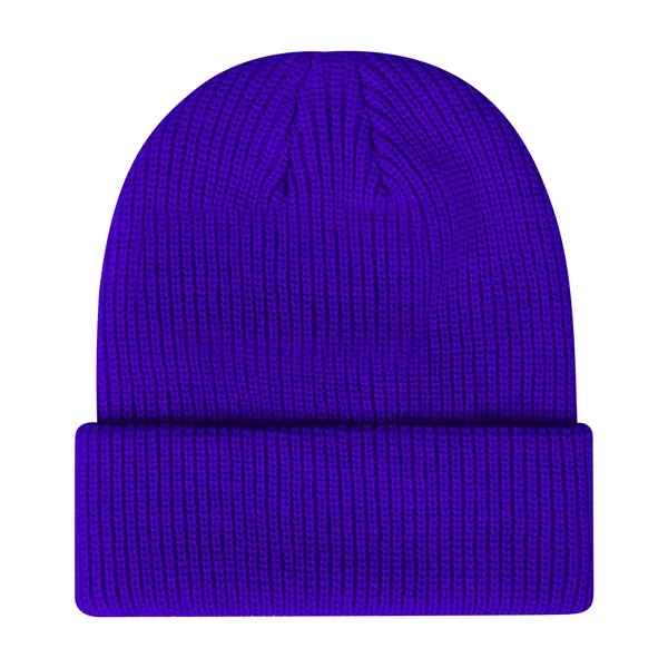 Classic Acrylic Ribbed Knit Beanie Hat W/ Cuff