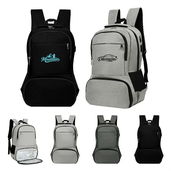 Insulated 15.6" Laptop Backpack W/ Cooler Lunch Compartment