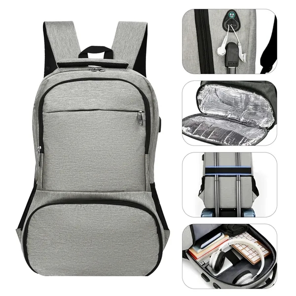 Insulated 15.6" Laptop Backpack W/ Cooler Lunch Compartment