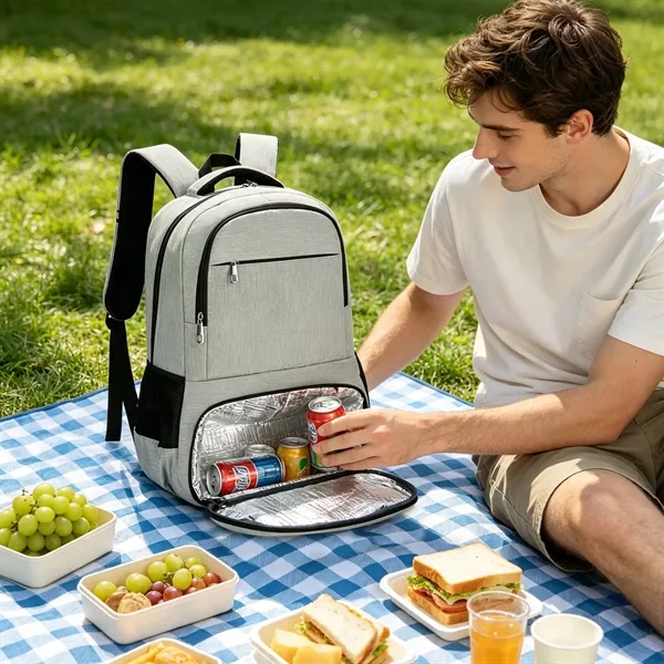 Insulated 15.6" Laptop Backpack W/ Cooler Lunch Compartment
