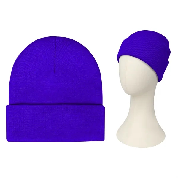 Acrylic Casual Classic Cuffed Knit Beanie