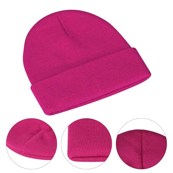 Acrylic Casual Classic Cuffed Knit Beanie