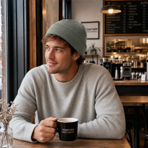 Acrylic Casual Classic Cuffed Knit Beanie