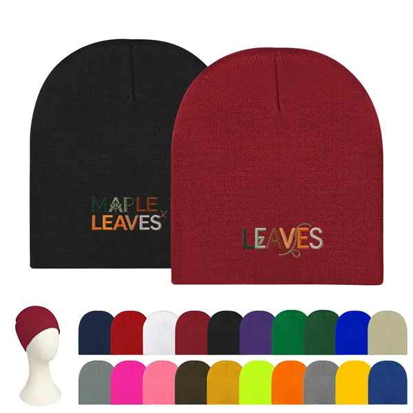 Acrylic Unisex Level Knit Beanie Cap
