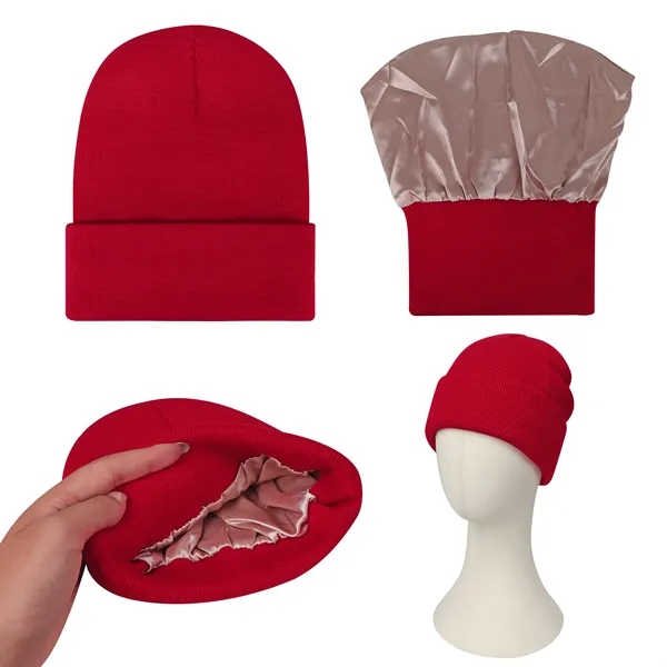 Satin Lined Cuffed Knit Beanie