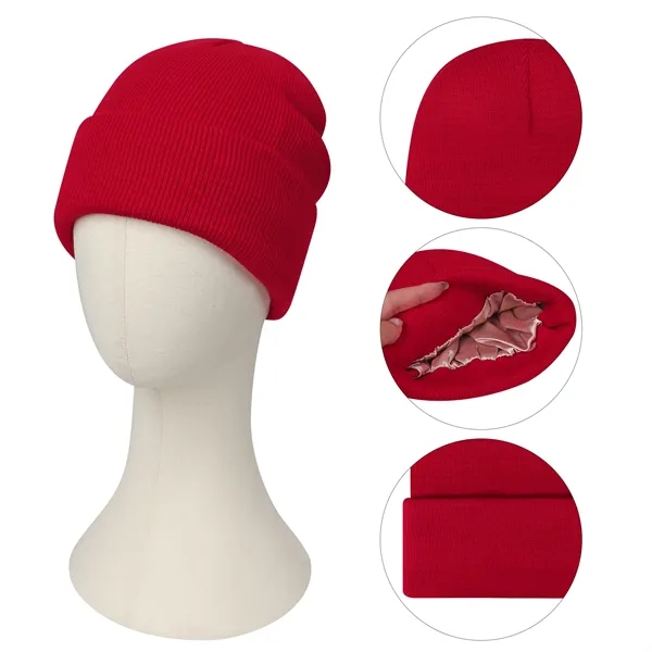 Satin Lined Cuffed Knit Beanie