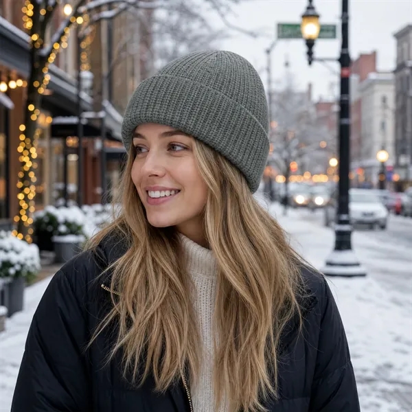 Classic Acrylic Cuffed Knitted Beanie Winter Hat