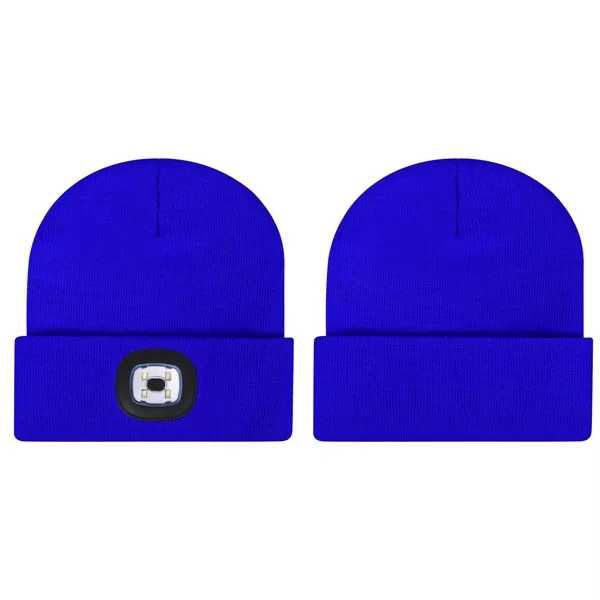 Custom Cuffed Knit Beanie With LED Light