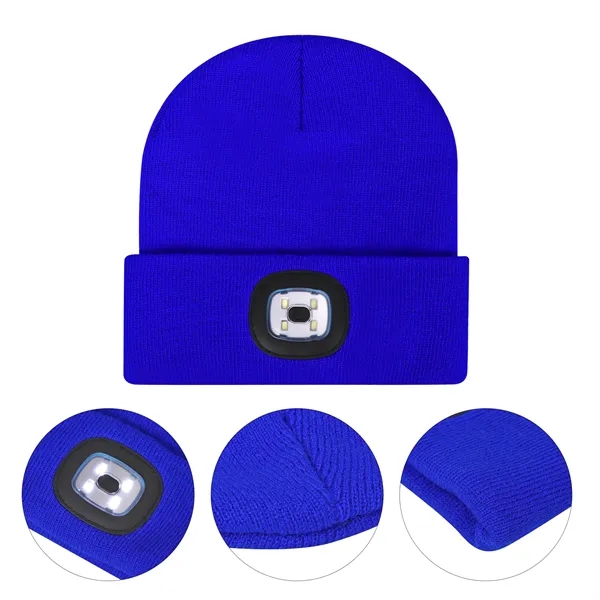 Custom Cuffed Knit Beanie With LED Light