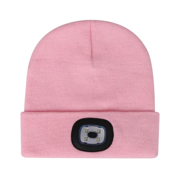 Custom Cuffed Knit Beanie With LED Light