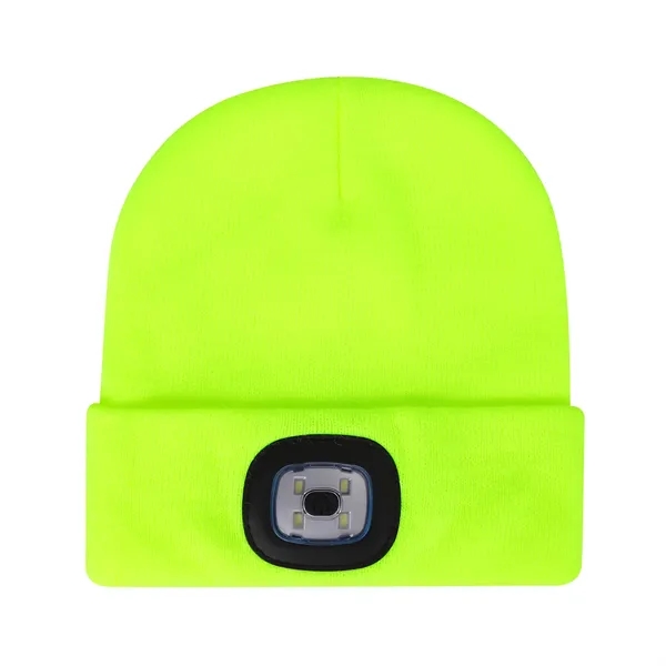 Custom Cuffed Knit Beanie With LED Light