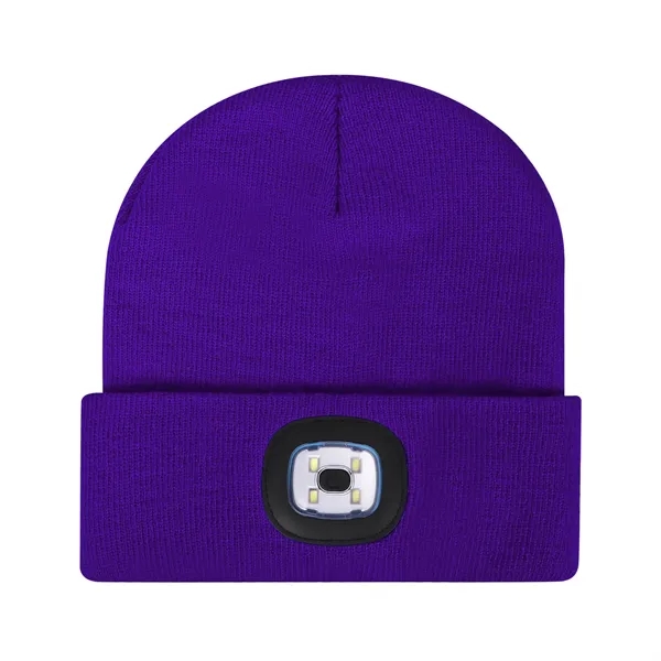 Custom Cuffed Knit Beanie With LED Light