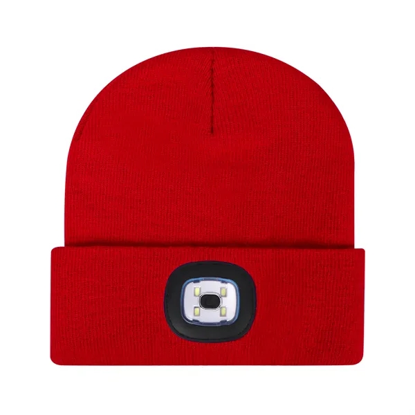 Custom Cuffed Knit Beanie With LED Light