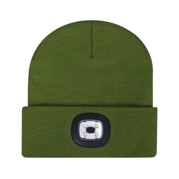 Custom Cuffed Knit Beanie With LED Light
