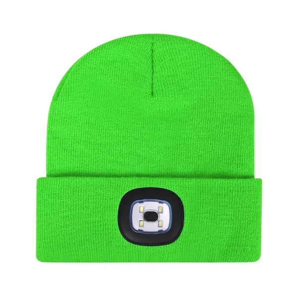 Custom Cuffed Knit Beanie With LED Light