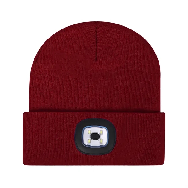 Custom Cuffed Knit Beanie With LED Light