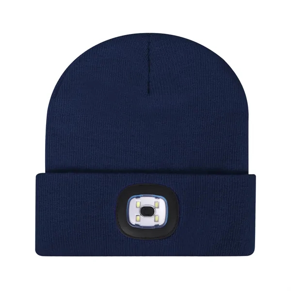 Custom Cuffed Knit Beanie With LED Light