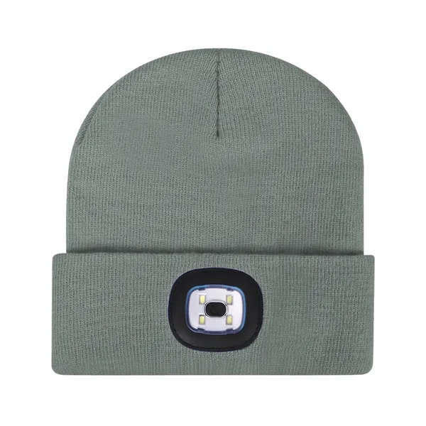 Custom Cuffed Knit Beanie With LED Light