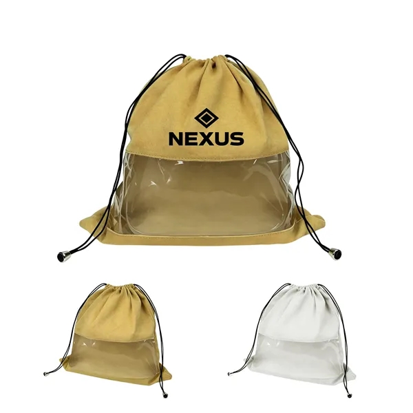 Drawstring Dust Bag For Handbag W/ Clear Window