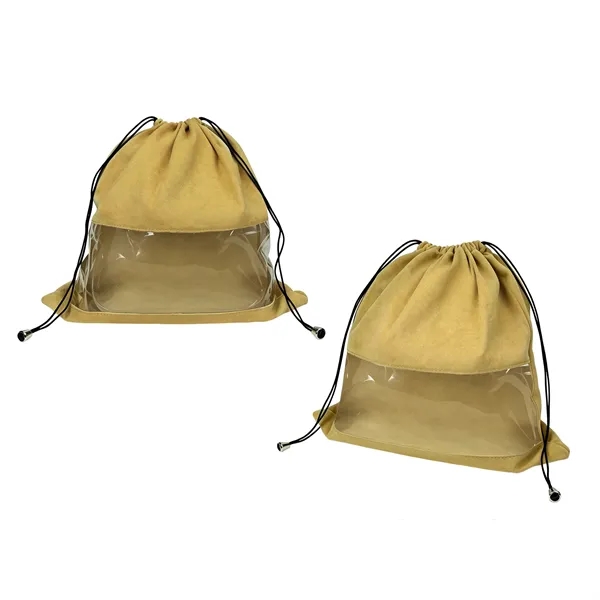 Drawstring Dust Bag For Handbag W/ Clear Window