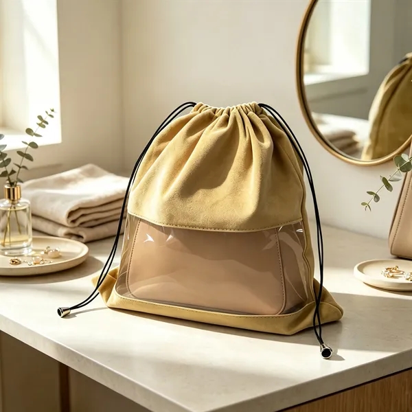 Drawstring Dust Bag For Handbag W/ Clear Window