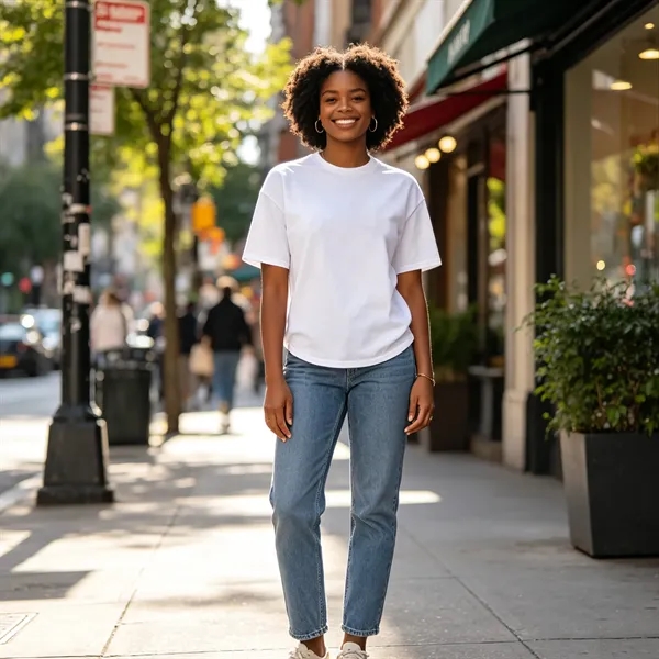 Basic Unisex Drop Shoulder Crewneck Cotton T Shirts