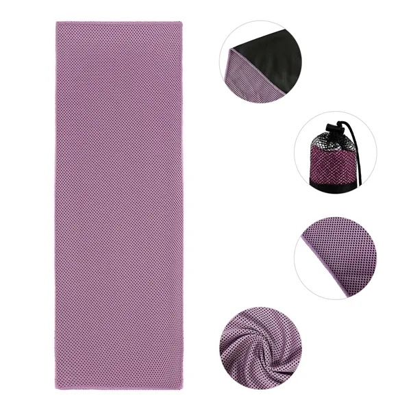Portable Sports Cooling Towels W/ Mesh Drawstring Pouch