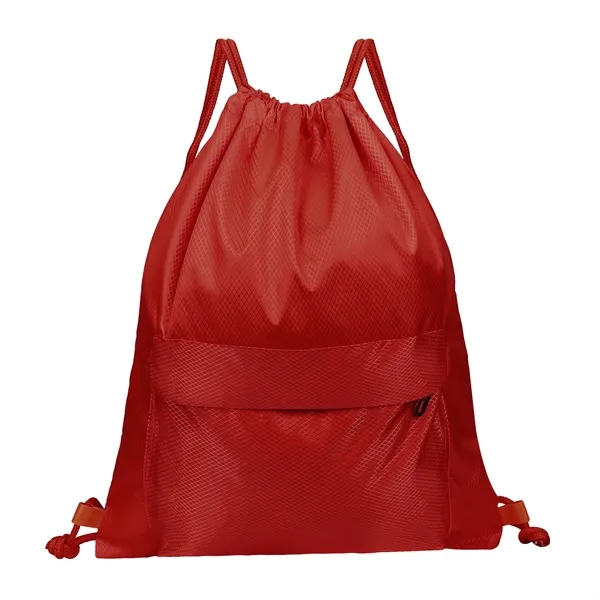 Waterproof Drawstring Backpack Gym Bag W/ Zipper Pocket
