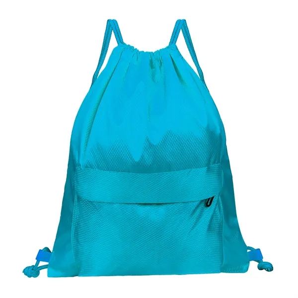 Waterproof Drawstring Backpack Gym Bag W/ Zipper Pocket