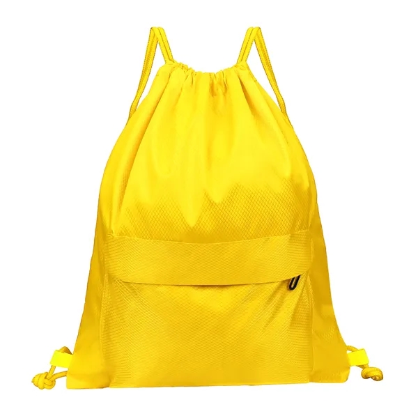 Waterproof Drawstring Backpack Gym Bag W/ Zipper Pocket