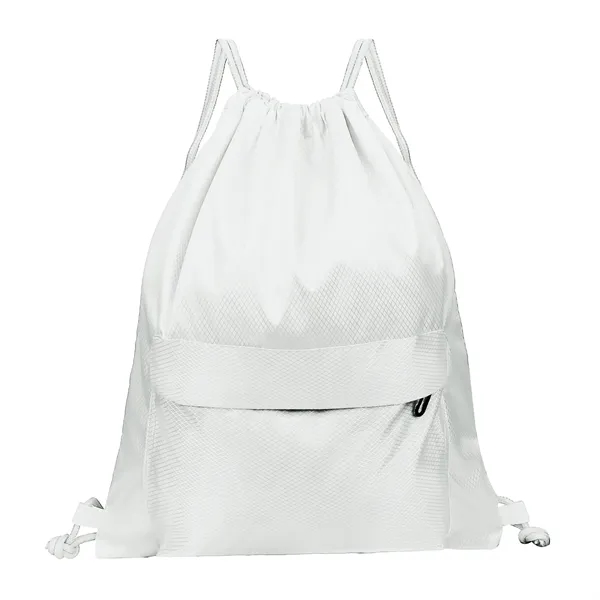 Waterproof Drawstring Backpack Gym Bag W/ Zipper Pocket
