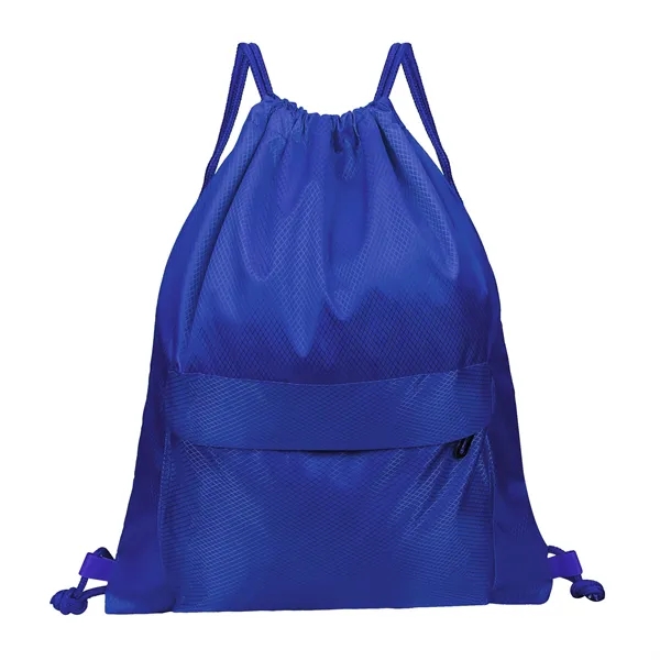 Waterproof Drawstring Backpack Gym Bag W/ Zipper Pocket