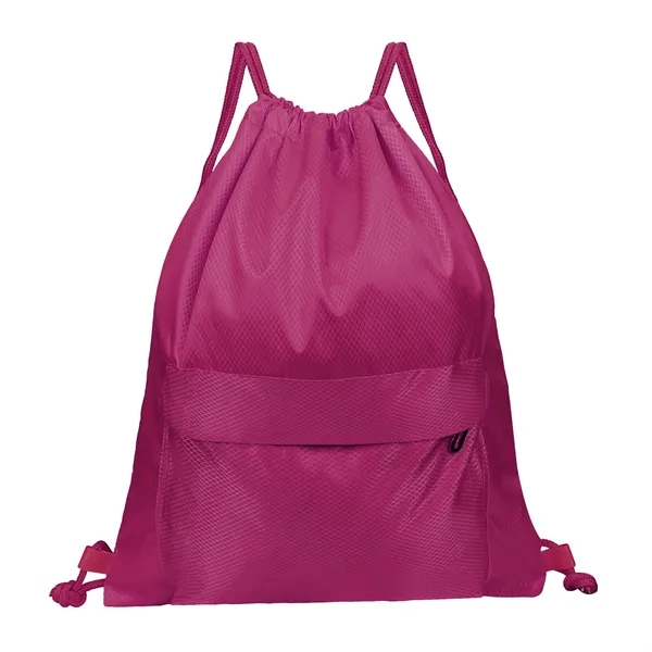 Waterproof Drawstring Backpack Gym Bag W/ Zipper Pocket