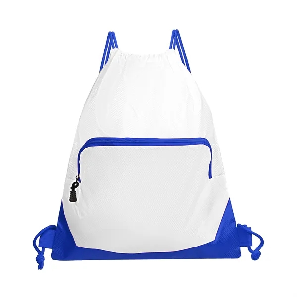 Waterproof Gym Drawstring Backpack W/ Zipper Pockets