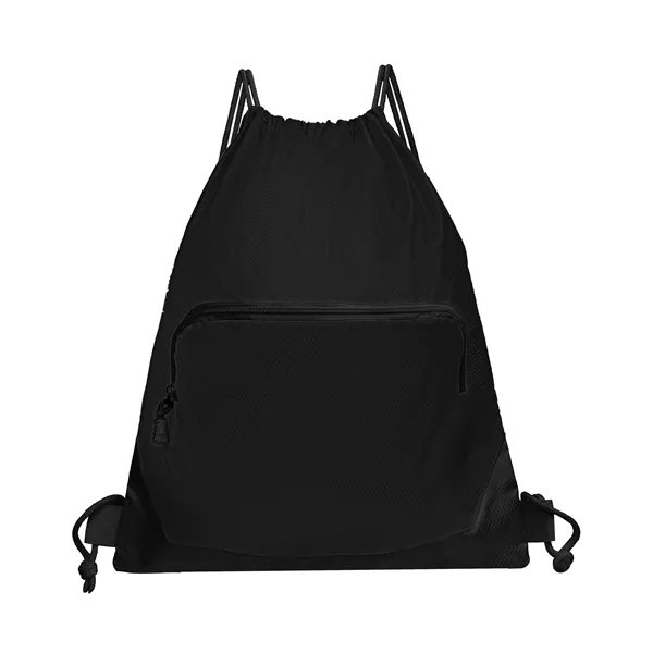 Waterproof Gym Drawstring Backpack W/ Zipper Pockets