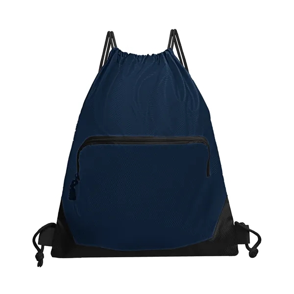 Waterproof Gym Drawstring Backpack W/ Zipper Pockets
