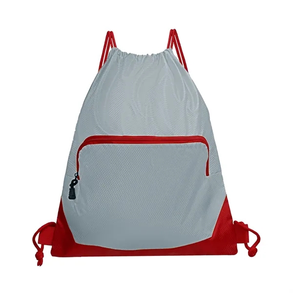 Waterproof Gym Drawstring Backpack W/ Zipper Pockets