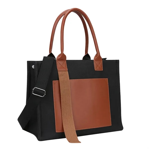 Large Structured Canvas Tote Bag Crossbody Handbag Purse
