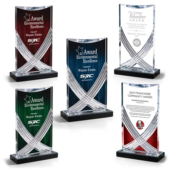 Cascade Curved Acrylic Award, Colors