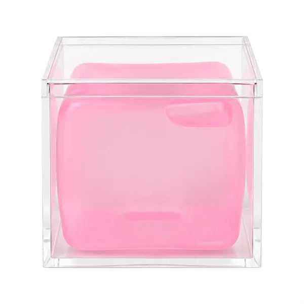 2" Squishy Ice Cube Fidget Toy W/ Clear Acrylic Box