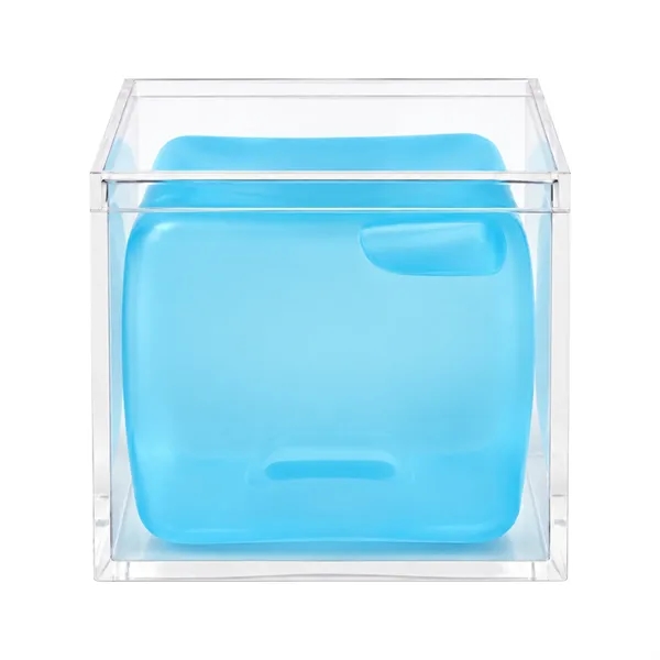 2" Squishy Ice Cube Fidget Toy W/ Clear Acrylic Box