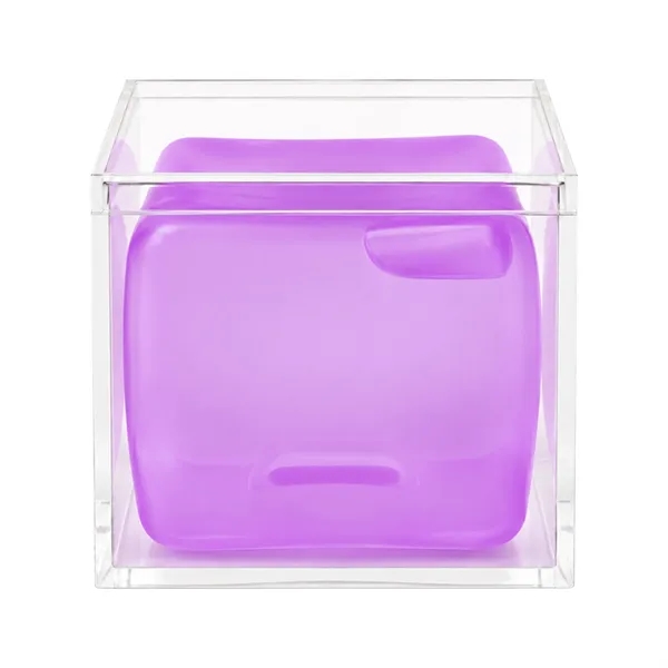 2" Squishy Ice Cube Fidget Toy W/ Clear Acrylic Box