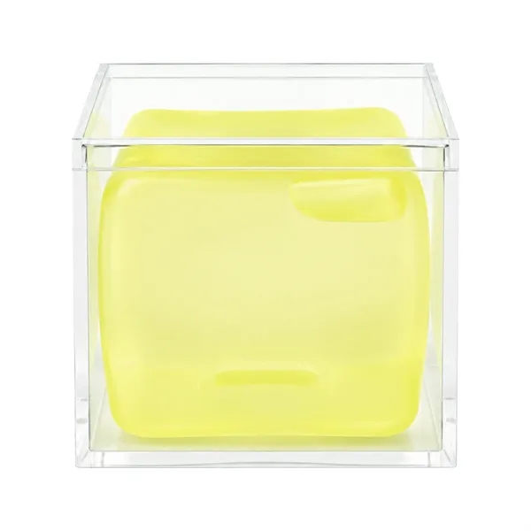 2" Squishy Ice Cube Fidget Toy W/ Clear Acrylic Box